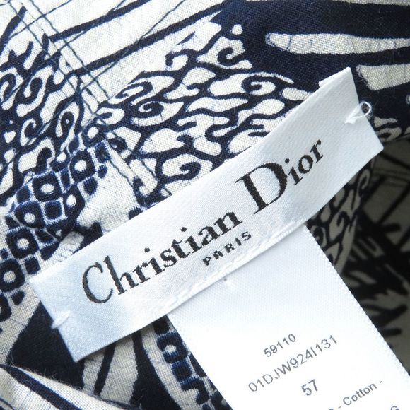 Dior Dior Logo Metal Bucket Hat 57 Navy Gray Cotton Hats 01DJW924 - Picture 8 of 10